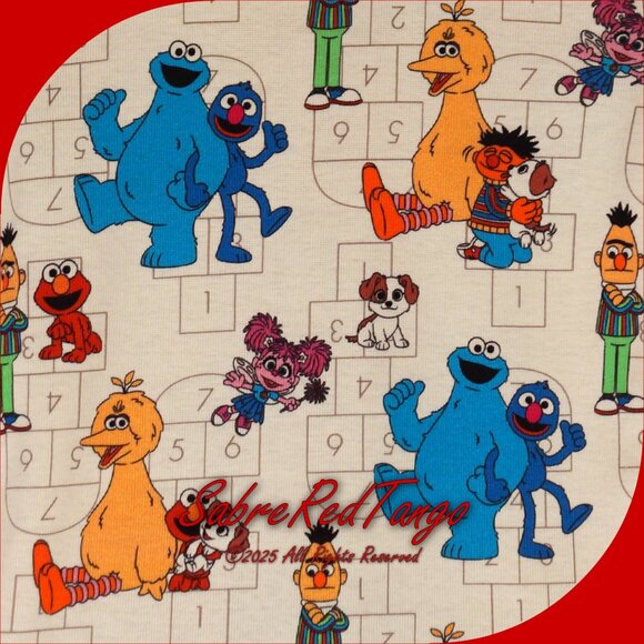 NWT Hanna Andersson Organic Short Johns Pajamas Hopscotch Sesame Street 120 6 7 - Picture 3 of 4